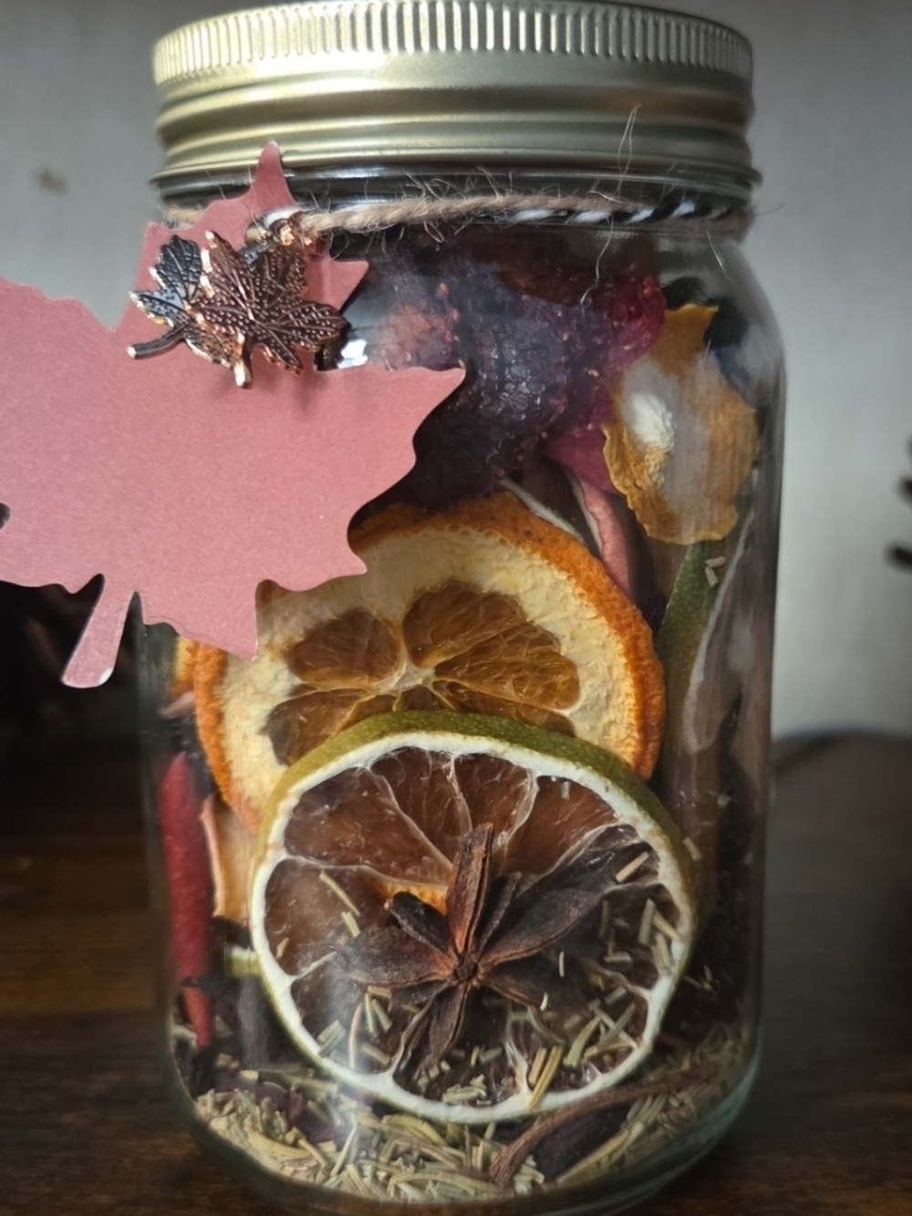Handmade Fall Mason Jar Simmer Pot Kit | Homemade Dehydrated Fruits & Spice